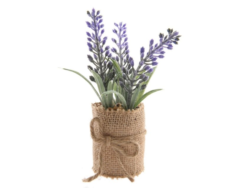 UMJETNO CVIJEĆE LAVANDA U JUTANOJ SAKSIJI 7140667